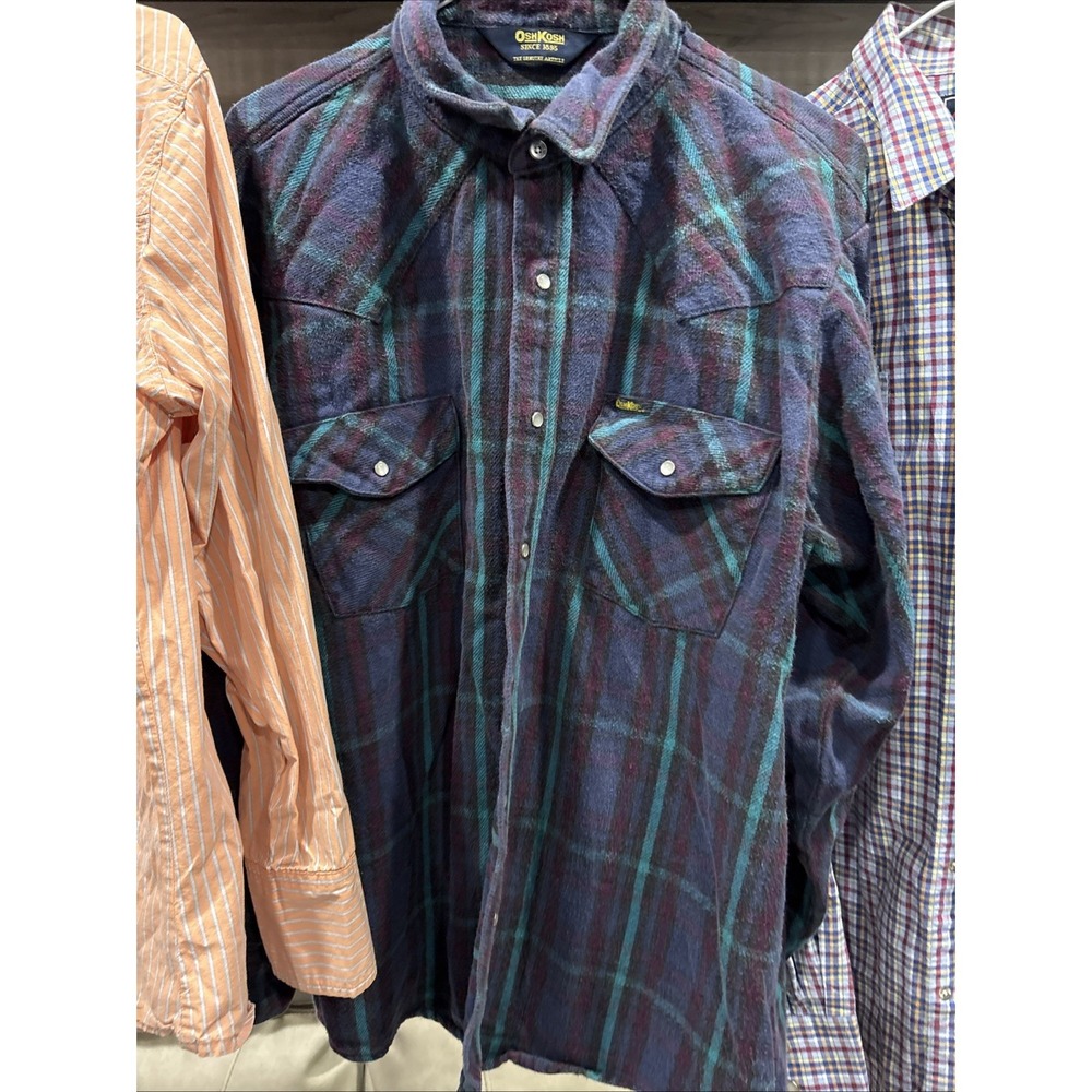 Lot 5 Men's, Cowboy, Western, Wrangler, Roper,Oshkosh Pearl Snap, Shirts Resell - Picture 7 of 16